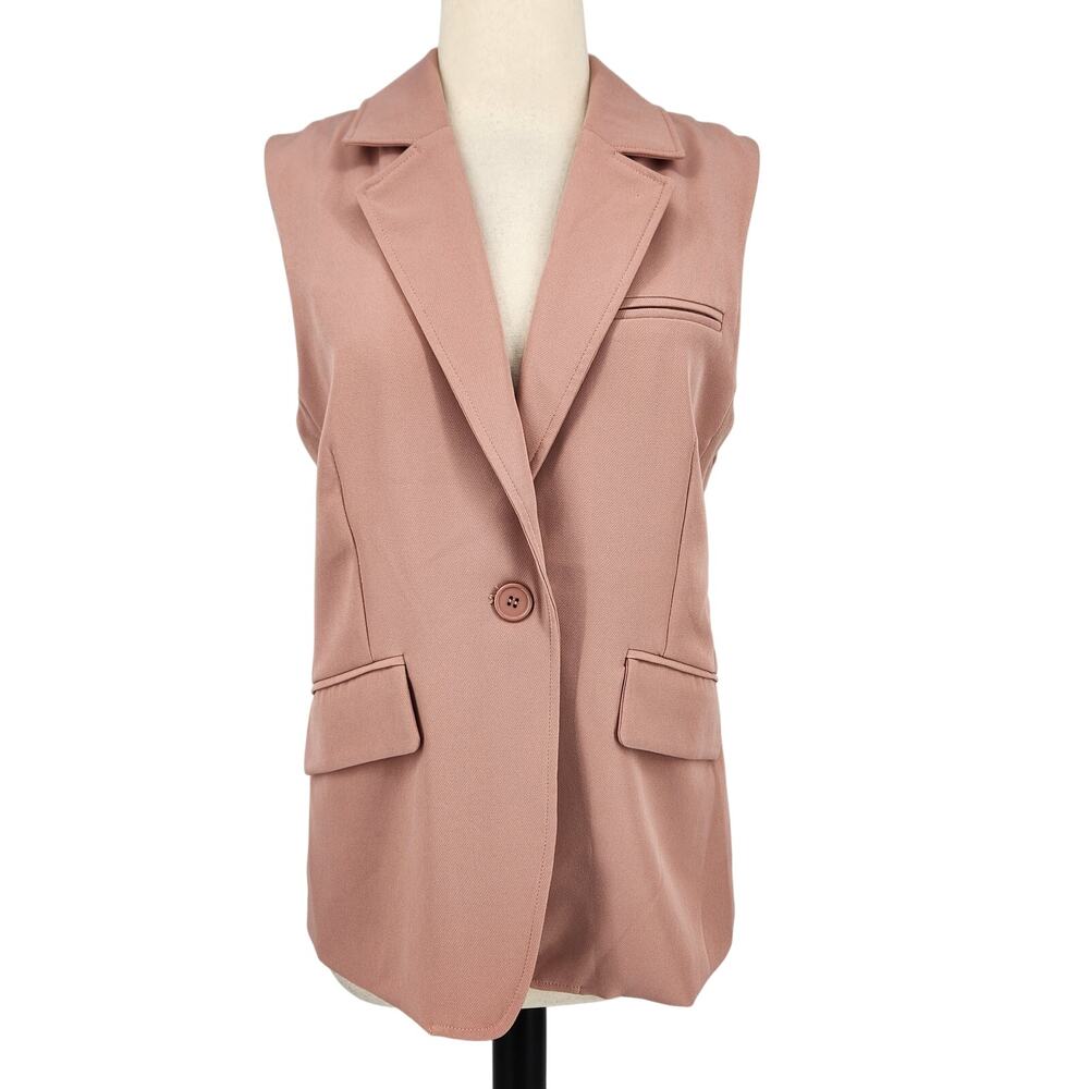 Avec Les Filles Mauve Pink Sleeveless Blazer Vest
